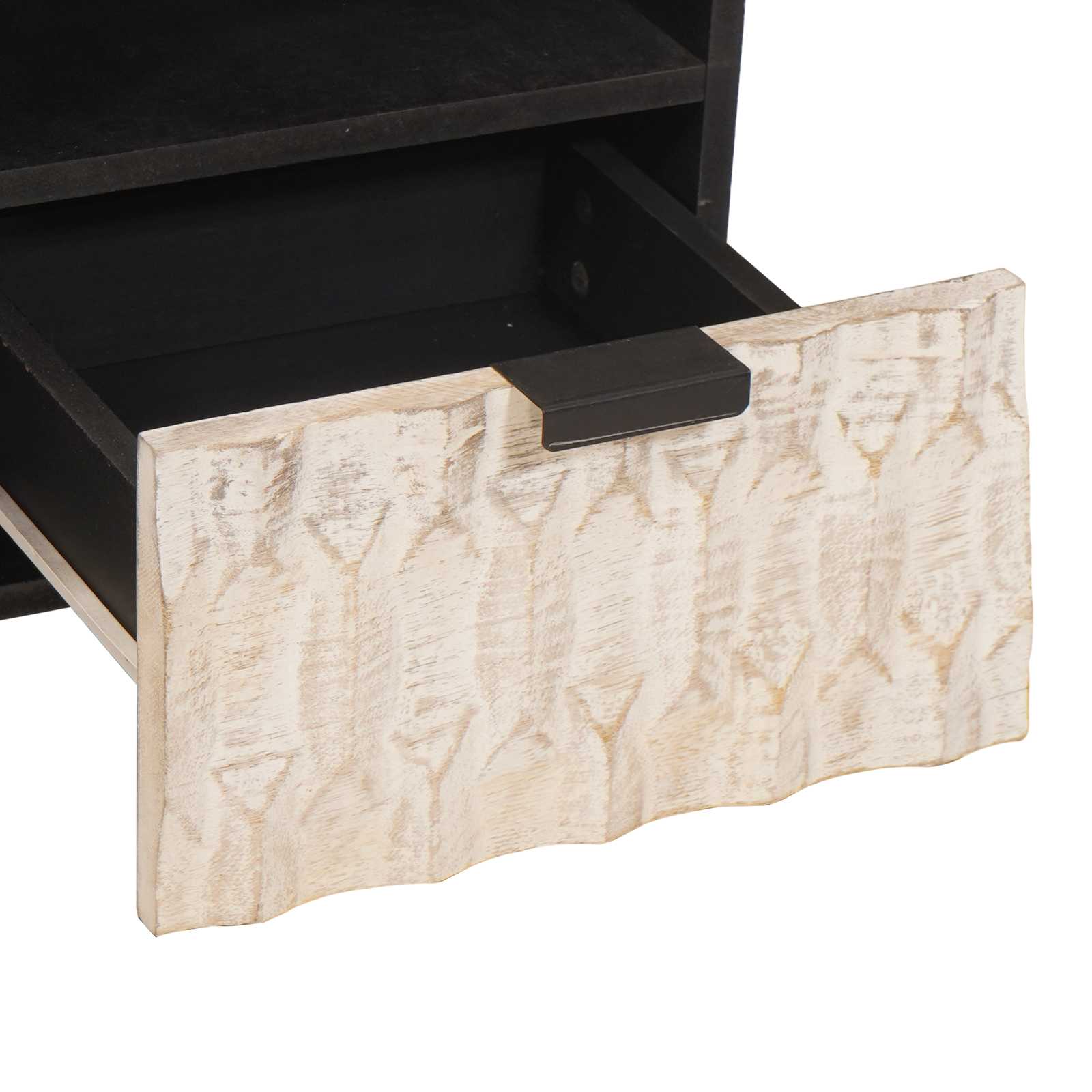 vidaXL TV-kast met lade Witte Was Afwerking 100 x 33,5 x 46 cm