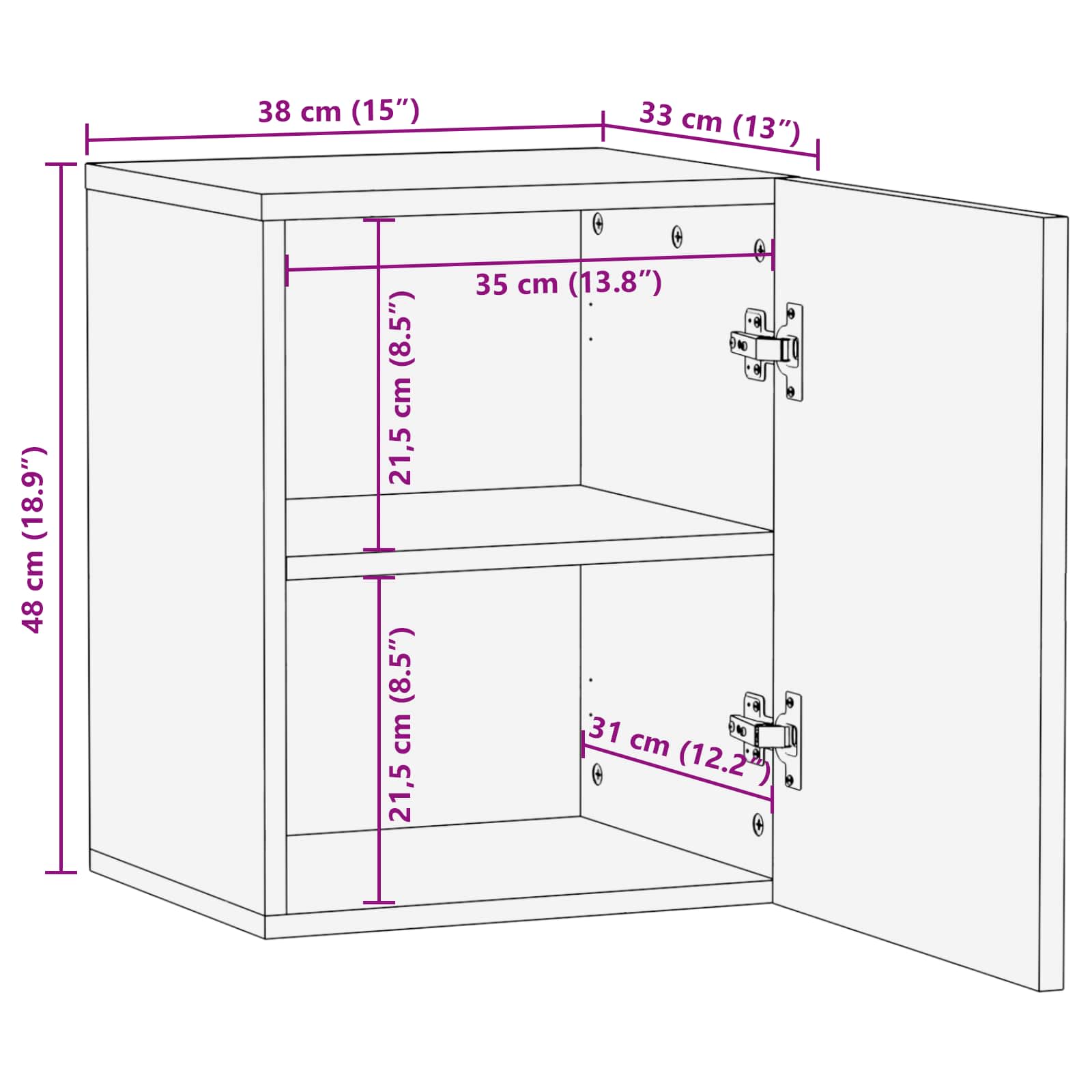 vidaXL Badkamer Hangkast Geometrisch Wit