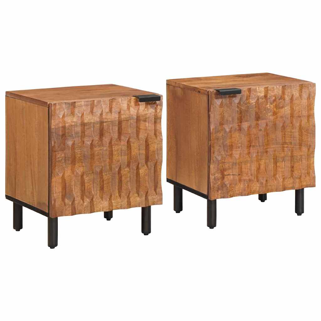 vidaXL Nachtkastje Wit 40 x 33,5 x 46 cm Massief Mango Hout