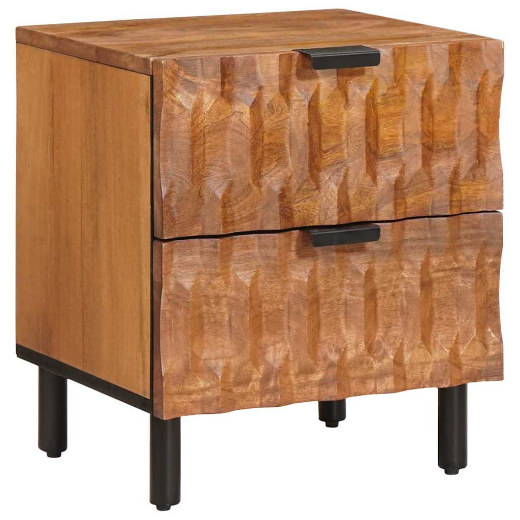 vidaXL Nachtkastje met lade Wit 40 x 33,5 x 46 cm Massief Mango Hout