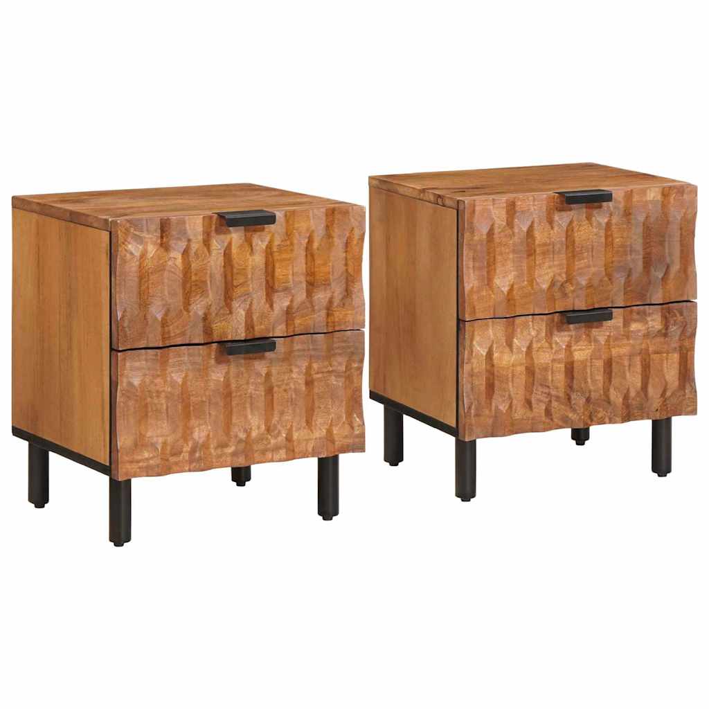 vidaXL Nachtkastje met lade Wit 40 x 33,5 x 46 cm Massief Mango Hout