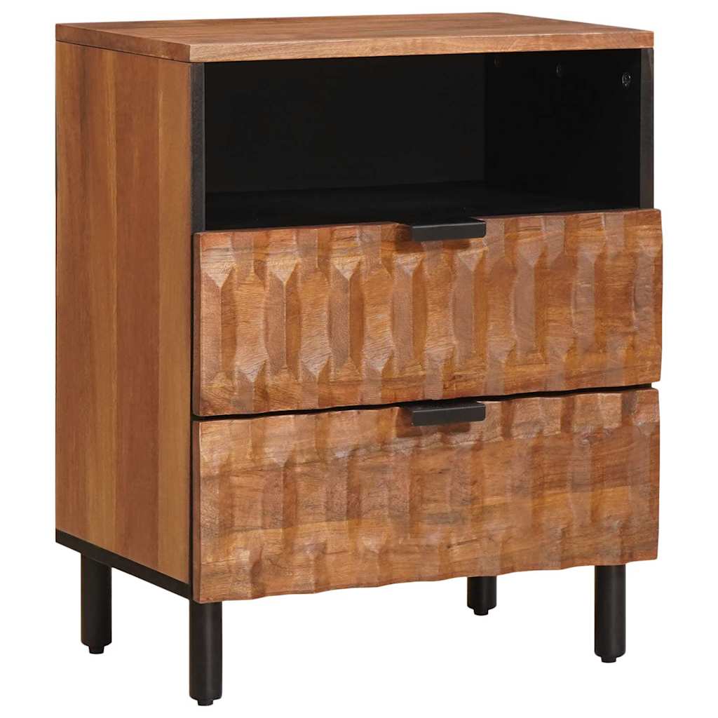 vidaXL Nachtkastje met lade Wit 50 x 33 x 60 cm Massief Mango Hout