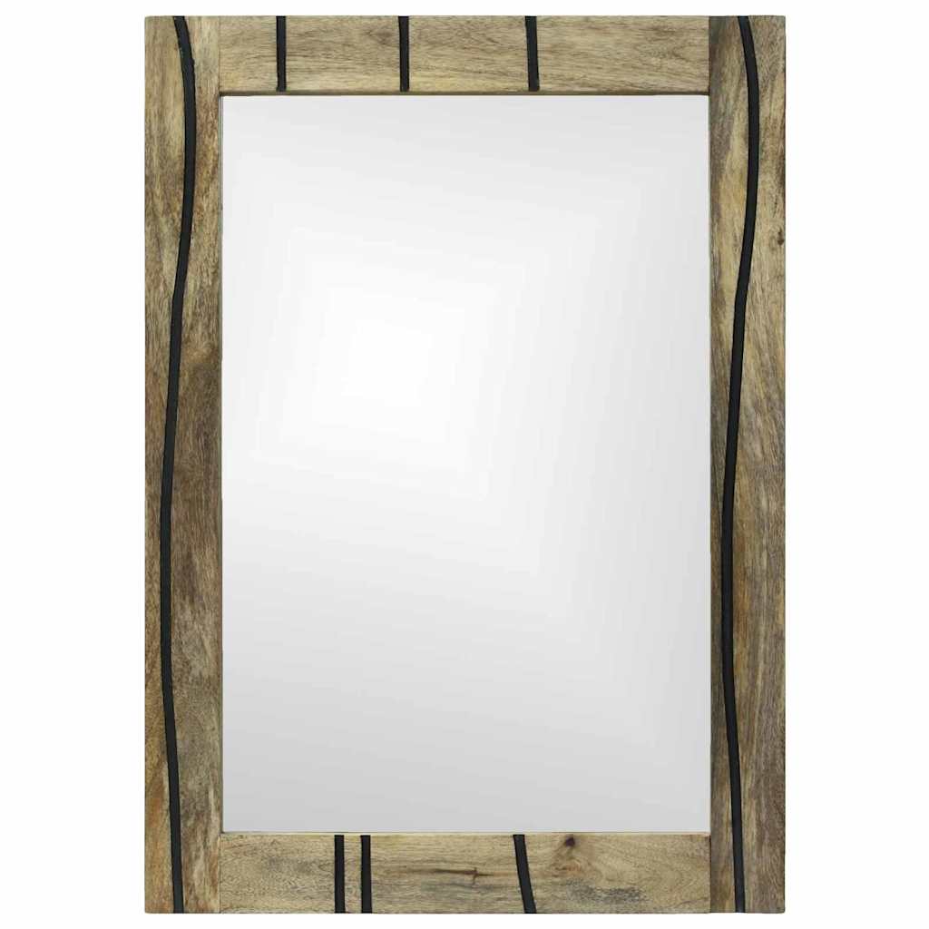 vidaXL Badspiegel van massief mangohout, 50 x 70 x 30 cm.