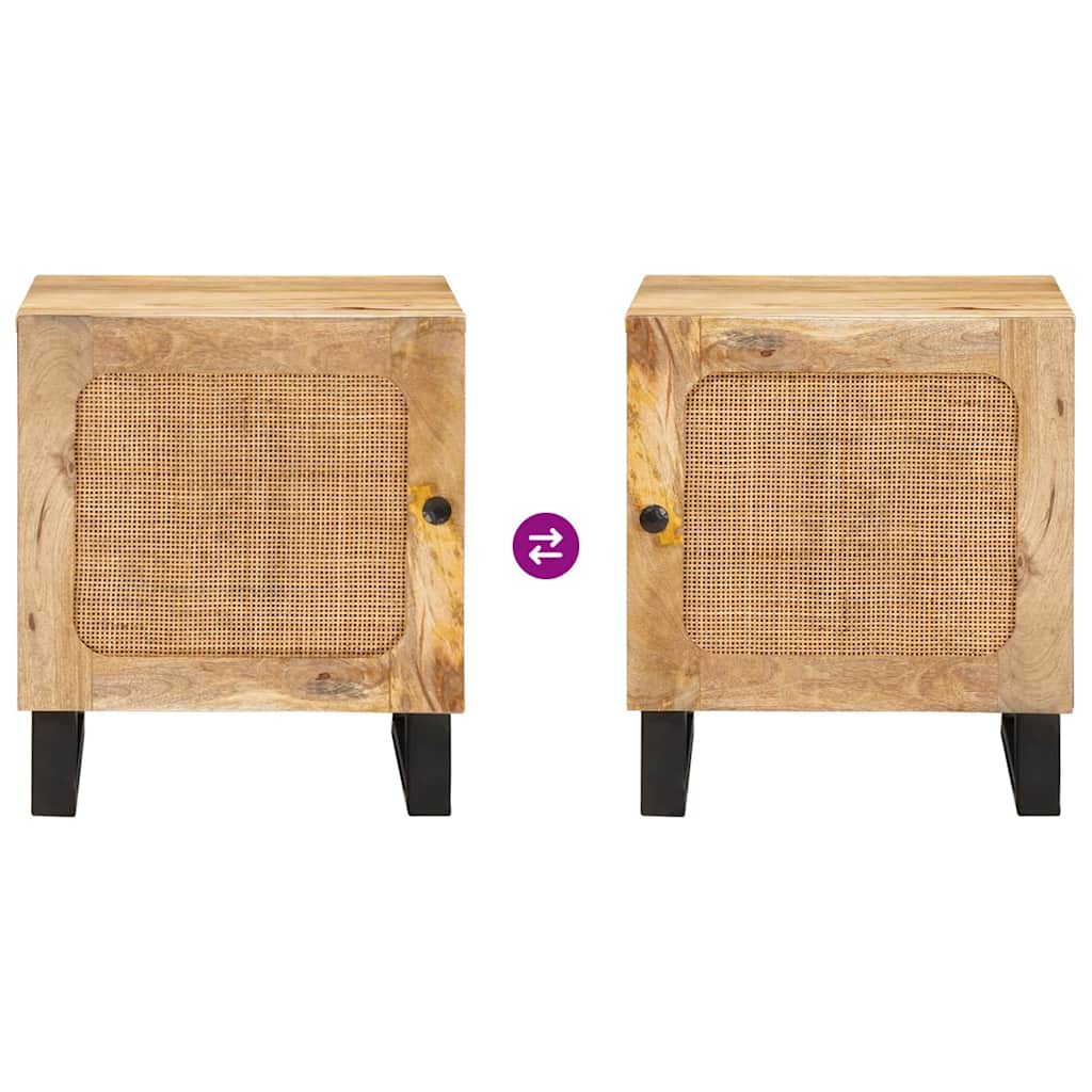 vidaXL Nachtkastje Naturel 40 x 33,5 x 46 cm Massief Mango Hout