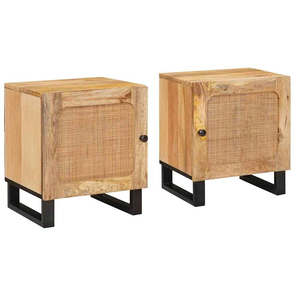 vidaXL Nachtkastje Naturel 40 x 33,5 x 46 cm Massief Mango Hout