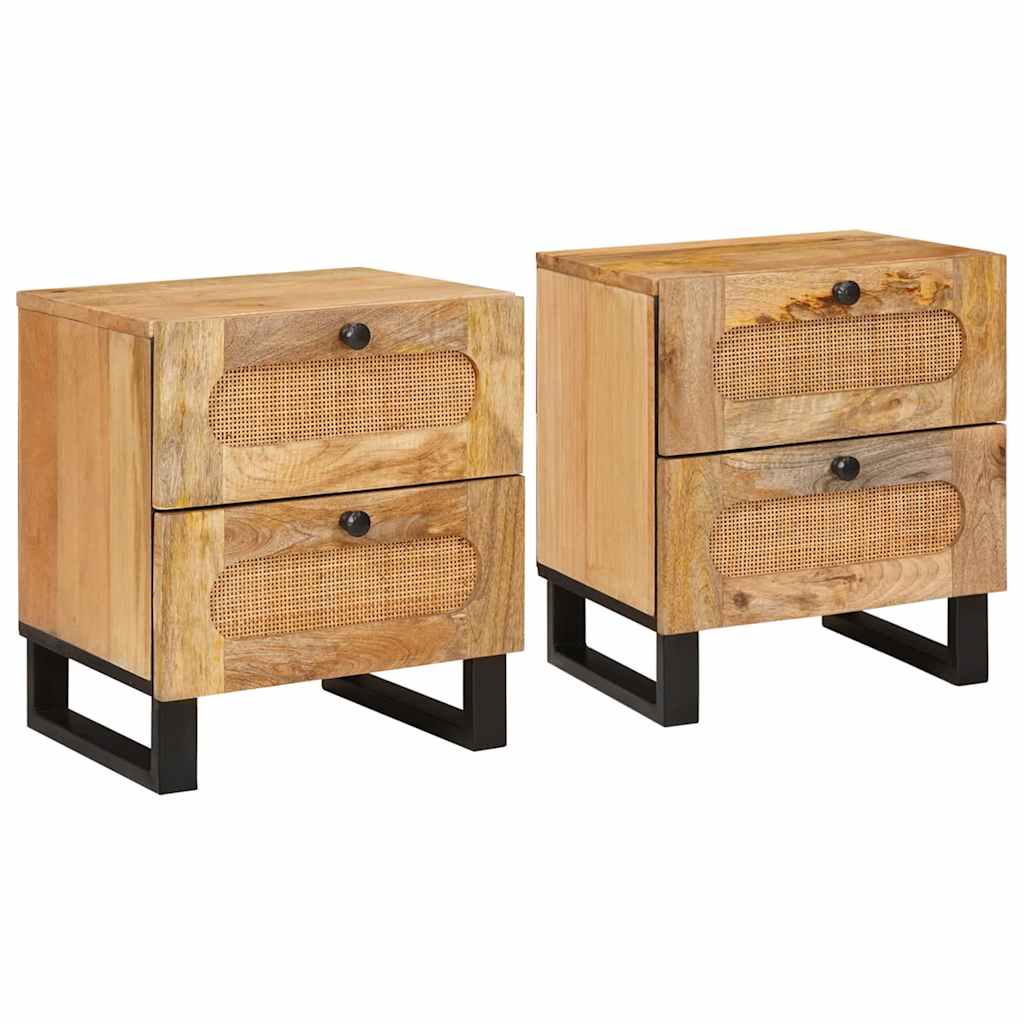 vidaXL Nachtkastje Naturel 40 x 33,5 x 46 cm Massief Mango Hout