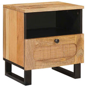 vidaXL Nachtkastje met lade Naturel 40 x 33 x 46 cm Massief Mango Hout