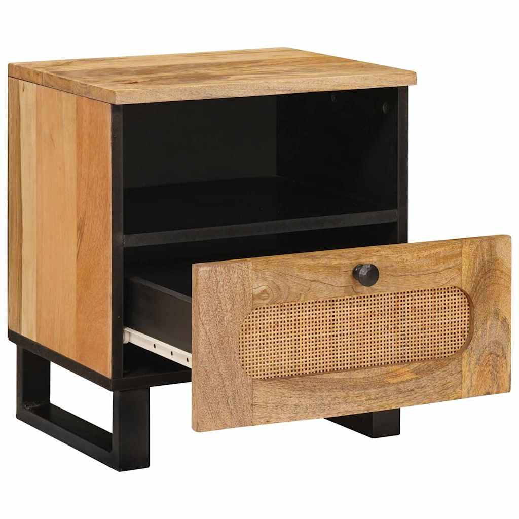 vidaXL Nachtkastje met lade Naturel 40 x 33 x 46 cm Massief Mango Hout