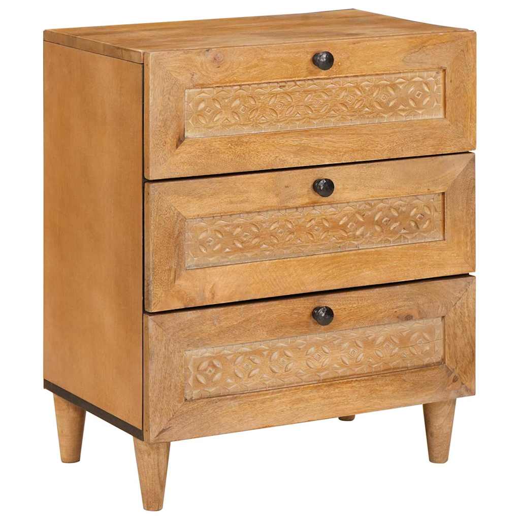 vidaXL Nachtkastje Lichtbruin 50 x 33 x 60 cm massief mangohout
