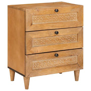 vidaXL Nachtkastje Lichtbruin 50 x 33 x 60 cm massief mangohout