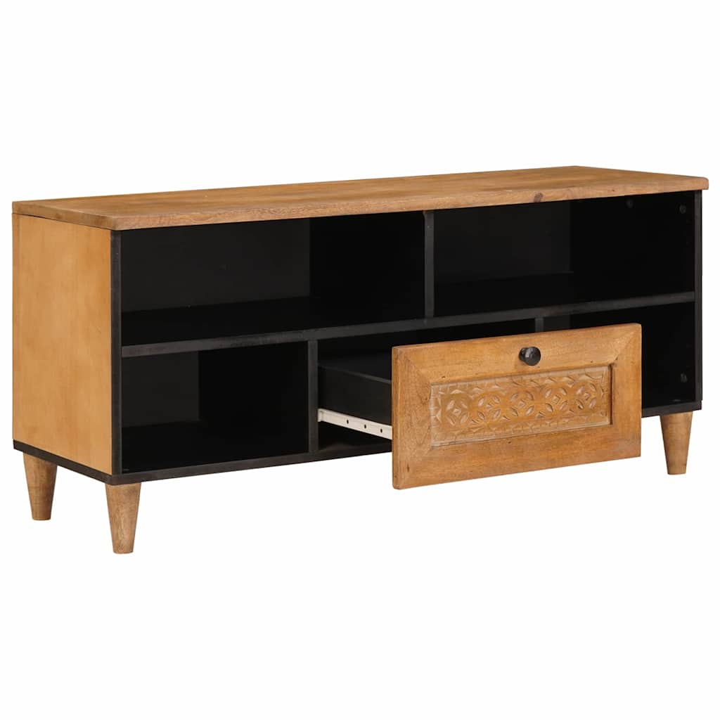vidaXL TV-kast met lade Lichtbruin 105 x 33 x 46 cm massief mangohout