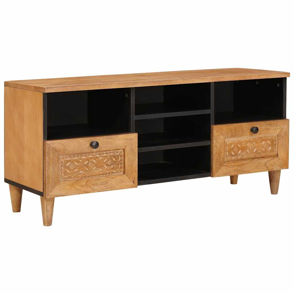 vidaXL TV-kast met lade Lichtbruin 100 x 33 x 46 cm massief mangohout