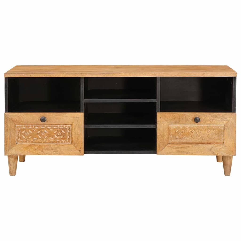 vidaXL TV-kast met lade Lichtbruin 100 x 33 x 46 cm massief mangohout