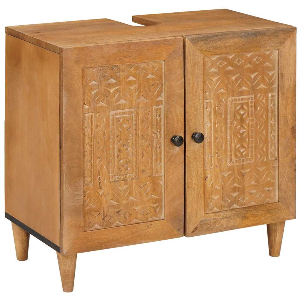 vidaXL Badkamer Kast Lichtbruin 62 x 33 x 58 cm Massief Mango Hout
