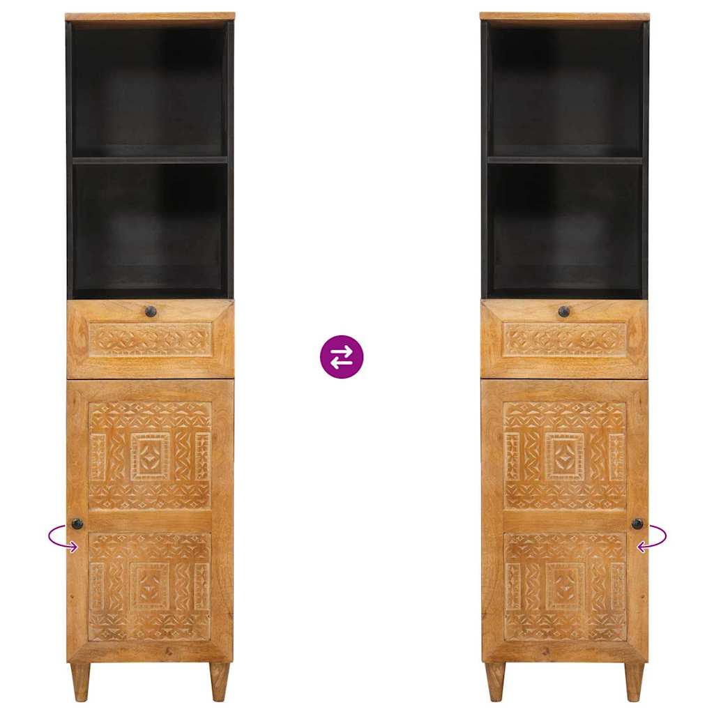 vidaXL Badkamer Kast Lichtbruin 38 x 33.5 x 160 cm Massief Mango Hout