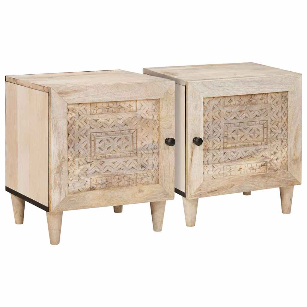 vidaXL Nachtkastje Lichtbruin 40 x 33 x 46 cm massief mangohout
