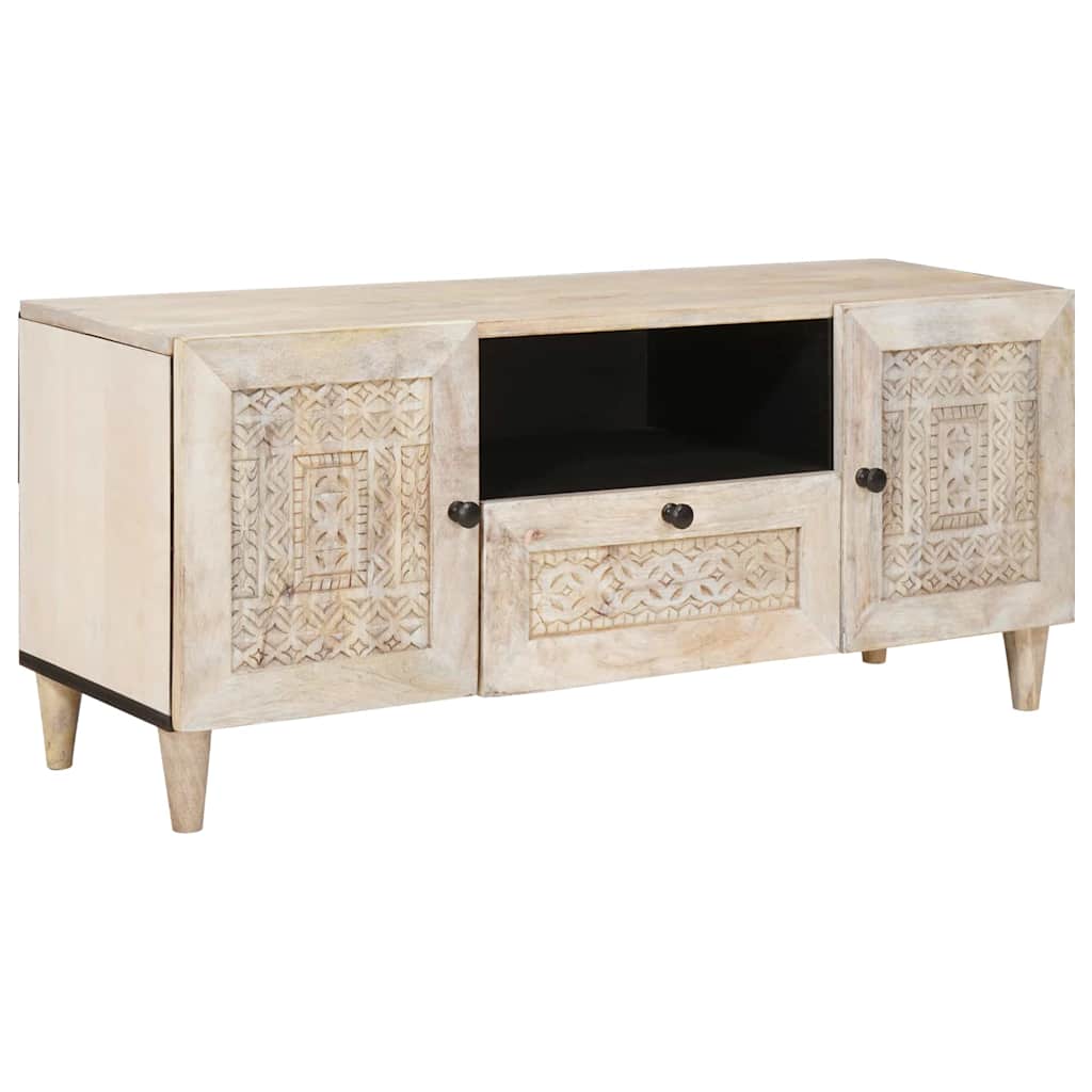 vidaXL TV-kast met lade Lichtbruin 105 x 33 x 46 cm massief mangohout