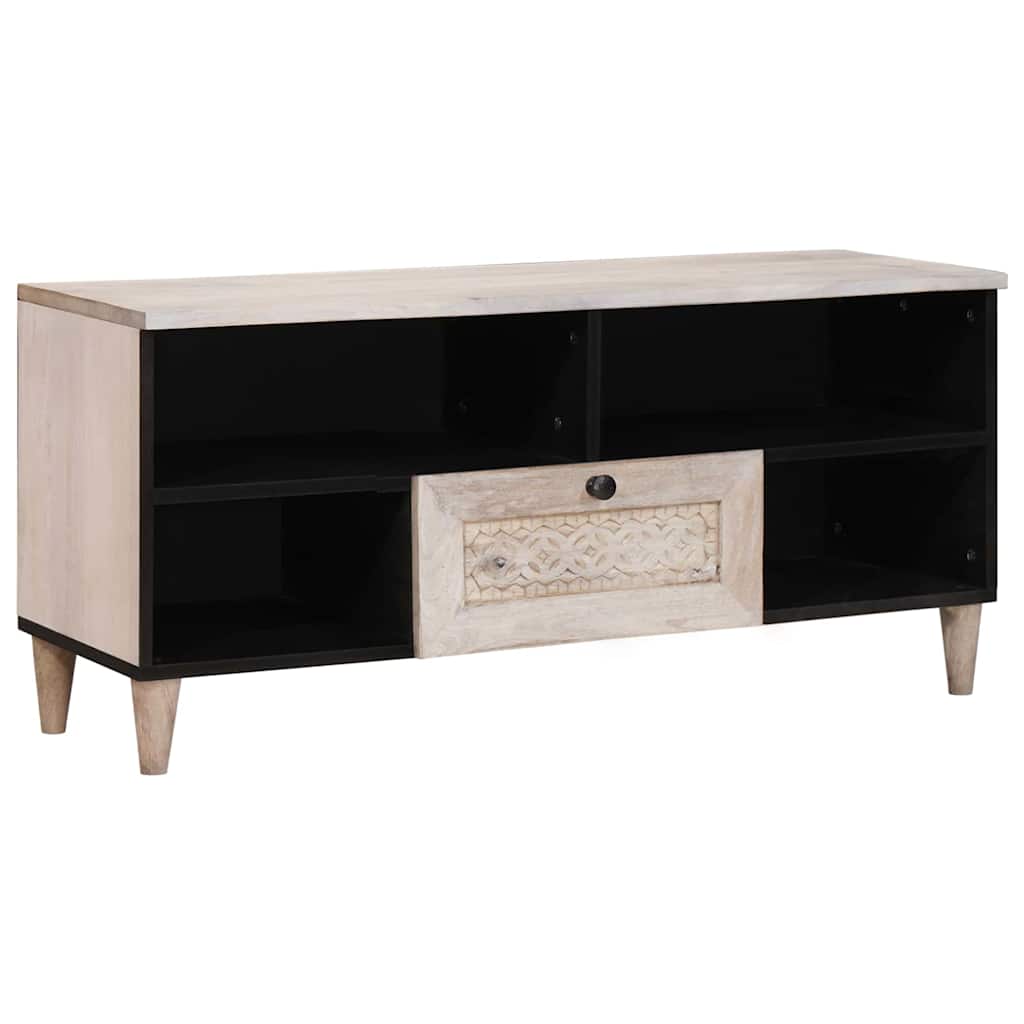 vidaXL TV-kast met lade Lichtbruin 105 x 33 x 46 cm massief mangohout