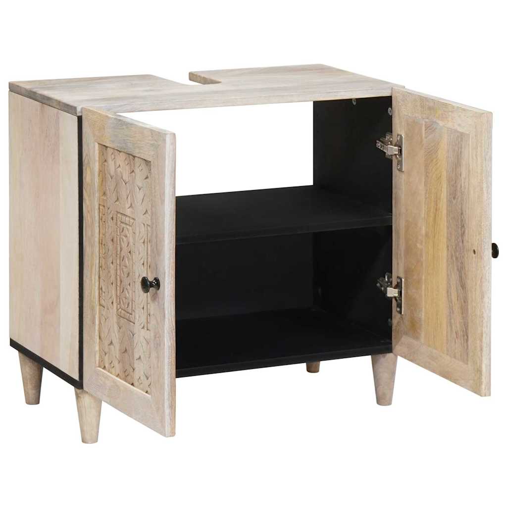vidaXL Badkamer Kast Lichtbruin 62 x 33 x 58 cm Massief Mango Hout