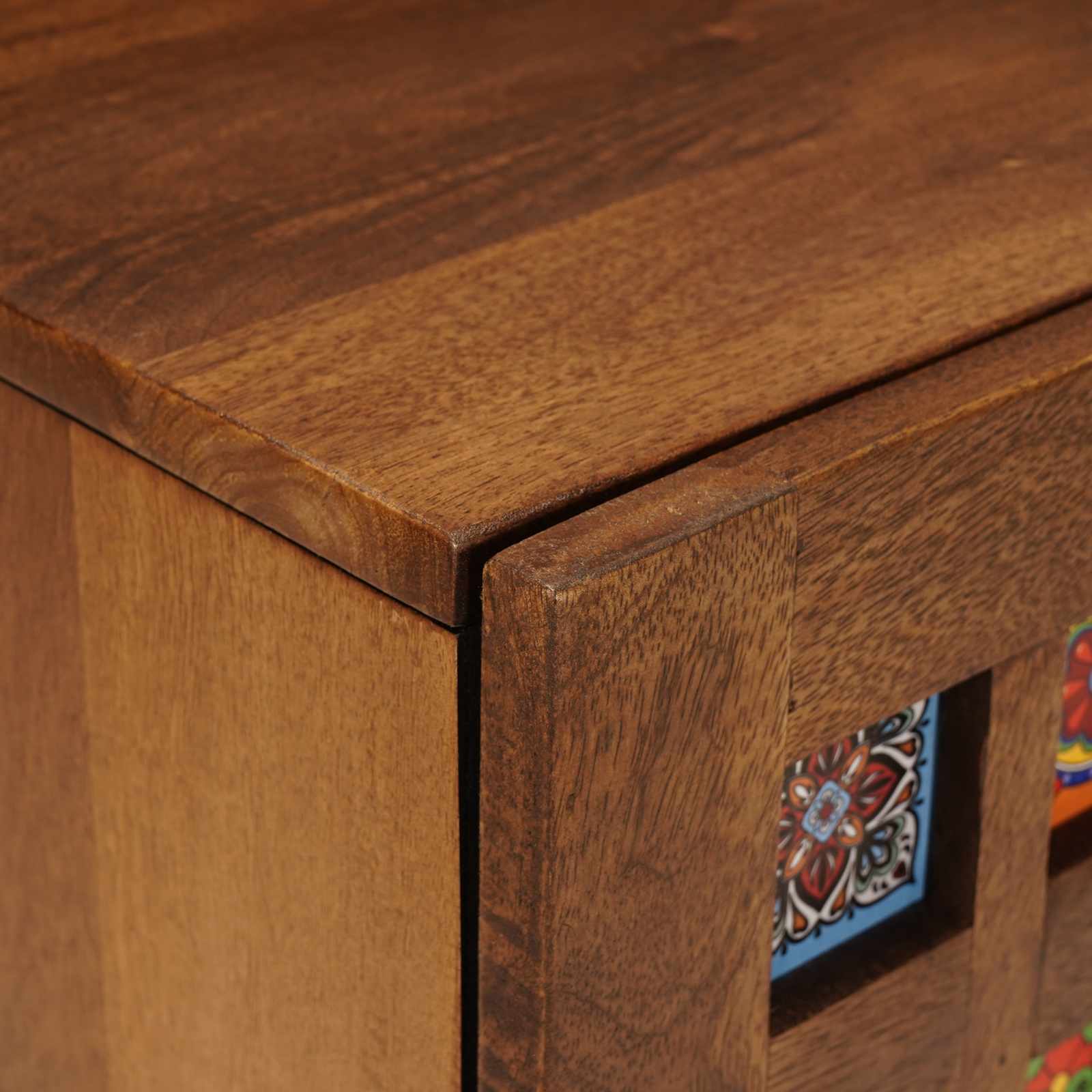 vidaXL Nachtkastje Bruin 40 x 33,5 x 46 cm Massief Mango Hout