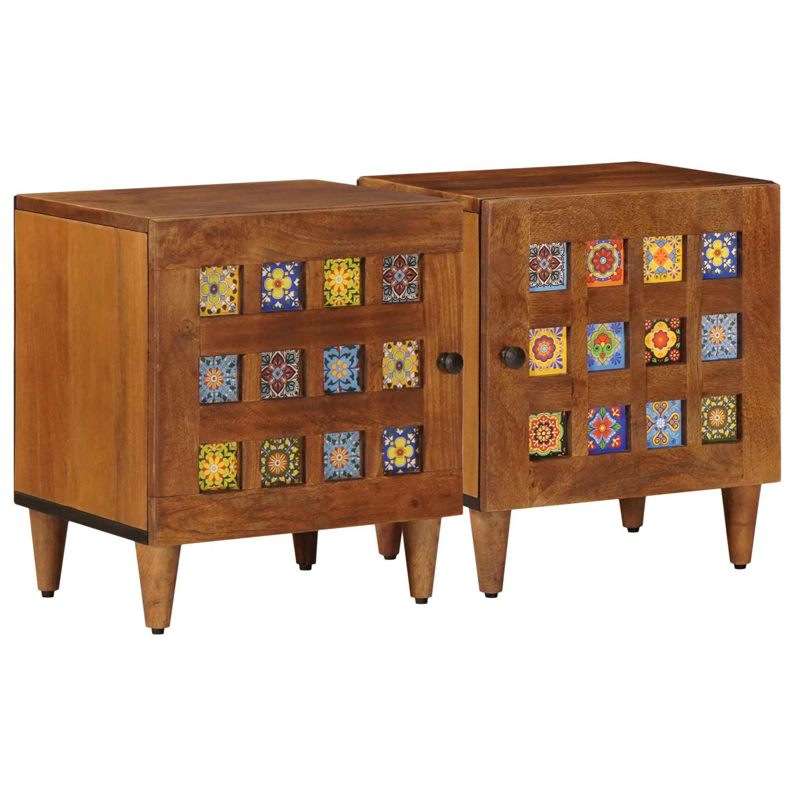 vidaXL Nachtkastje Bruin 40 x 33,5 x 46 cm Massief Mango Hout