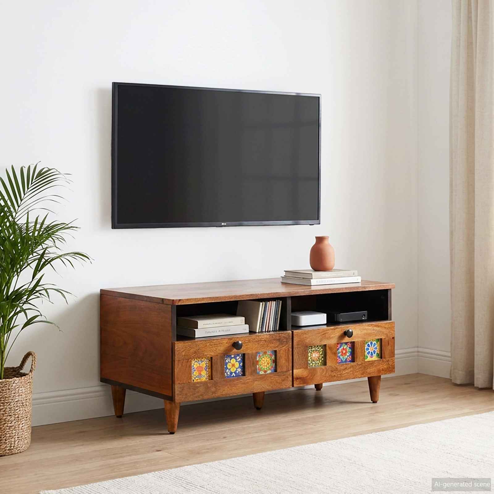 vidaXL TV-kast Walnotenhout 70 x 33,5 x 46 cm Massief Mango Hout