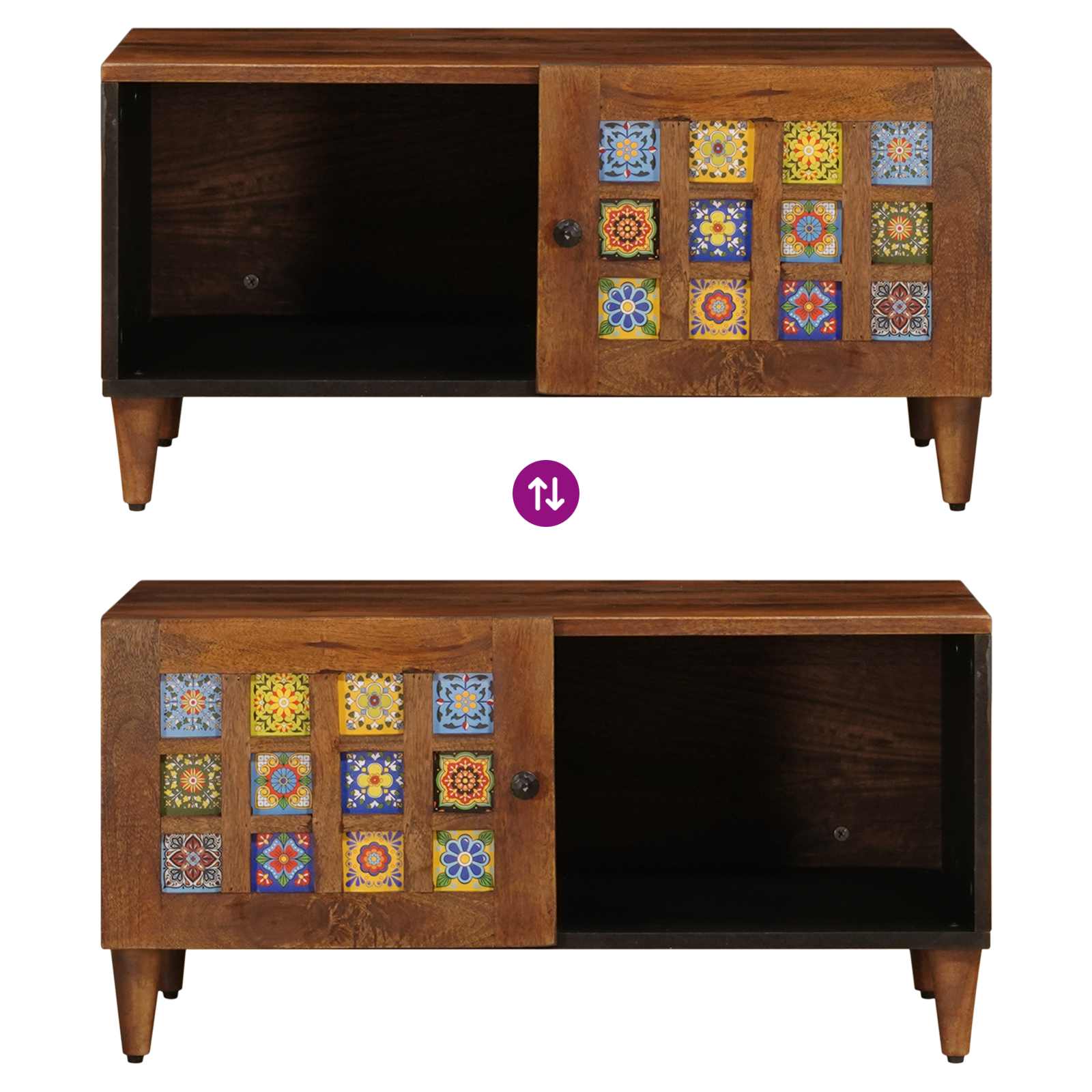 vidaXL Salontafel Bruin 80 x 50 x 40 cm Massief Mango Hout
