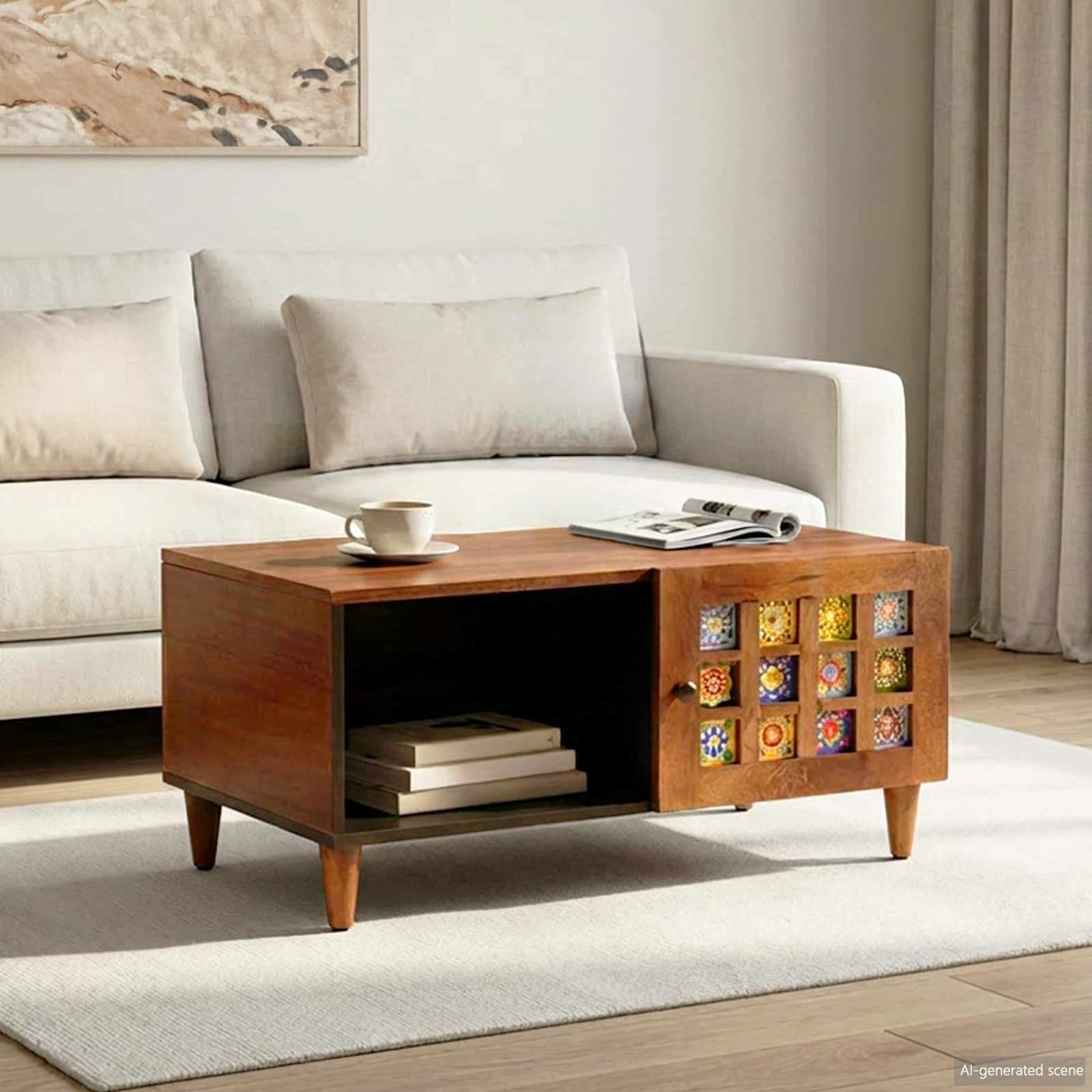 vidaXL Salontafel Bruin 80 x 50 x 40 cm Massief Mango Hout
