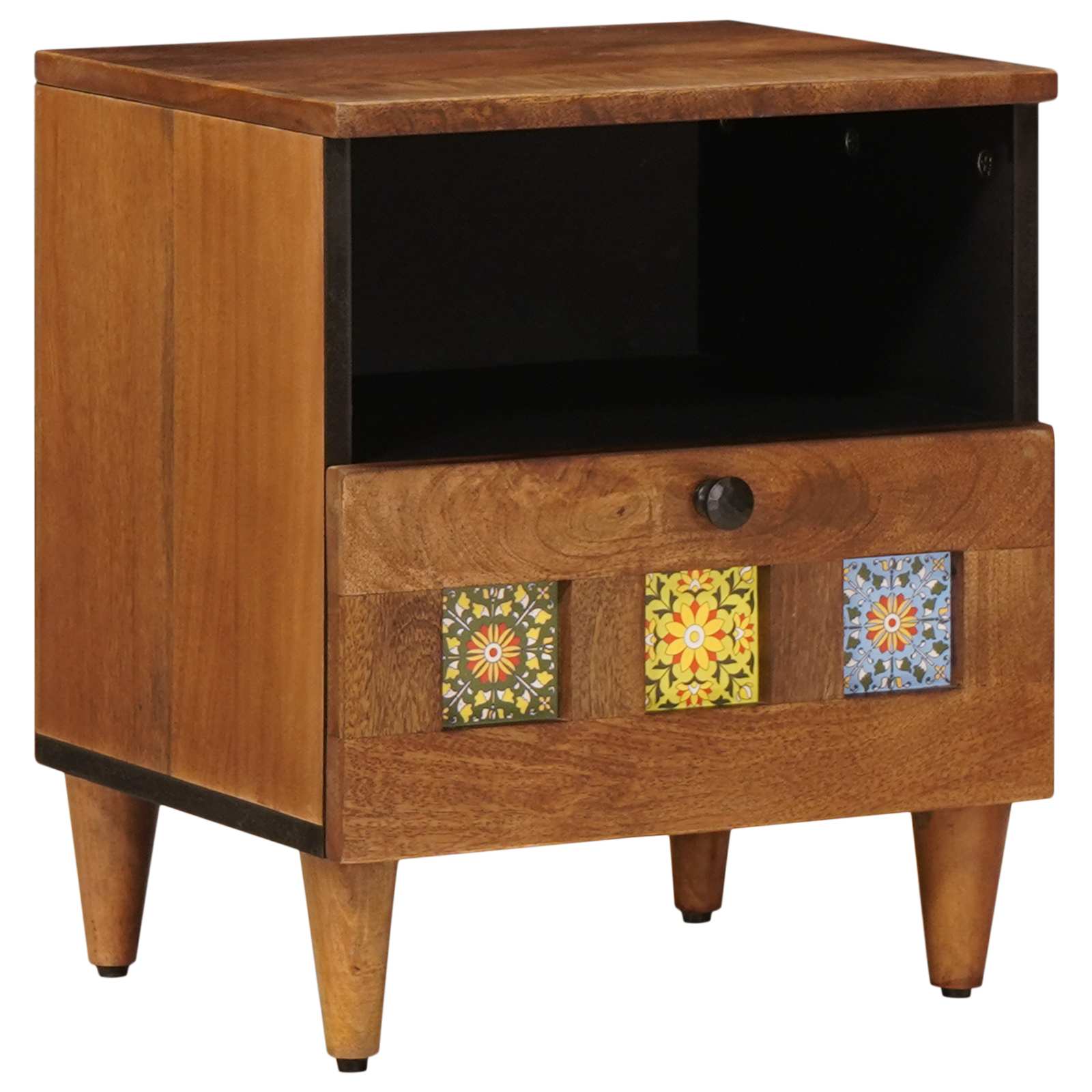 vidaXL Nachtkastje 2 pcs Bruin 40 x 33 x 46 cm Massief Mango Hout