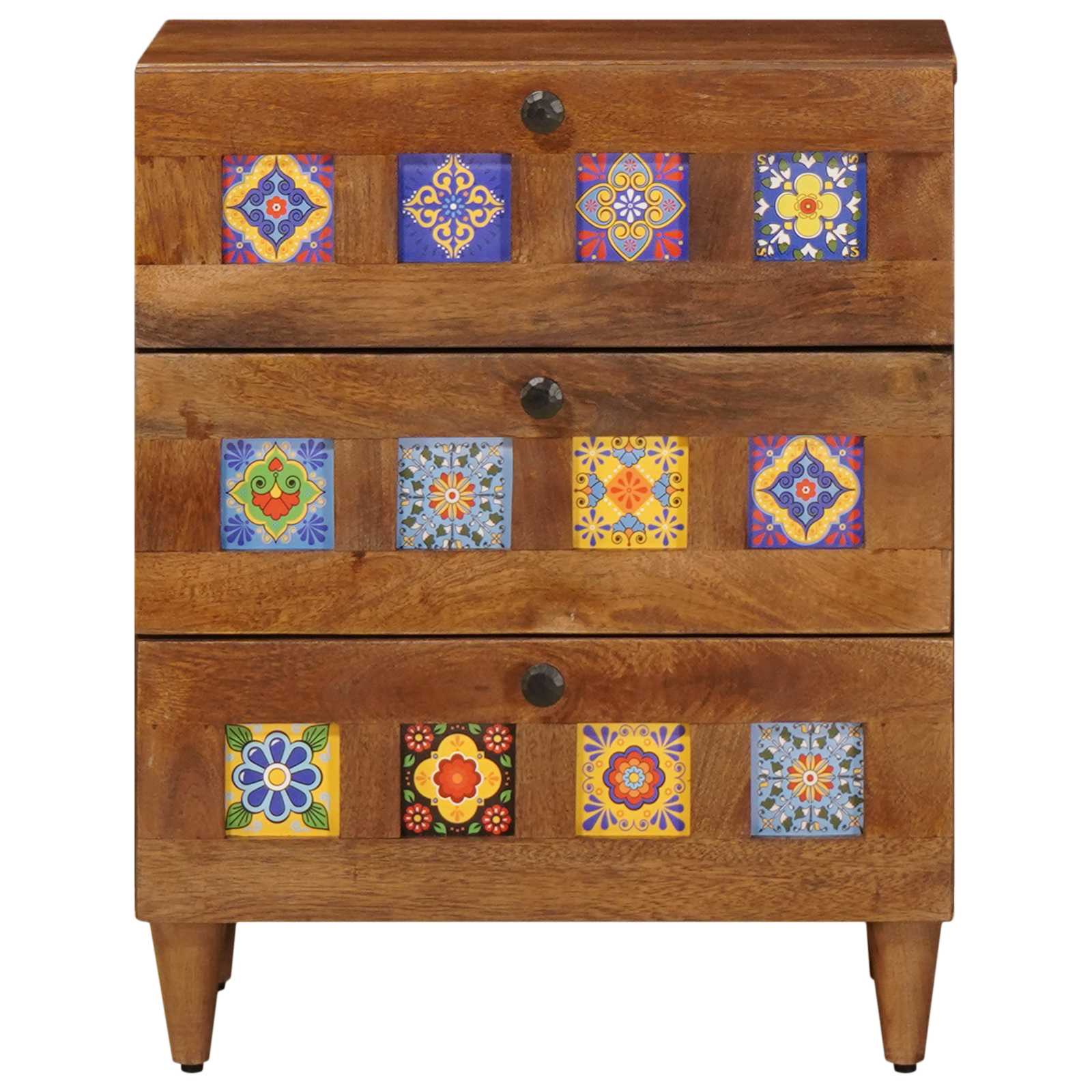 vidaXL Nachtkastje met lade Bruin 50 x 33 x 60 cm Massief Mango Hout