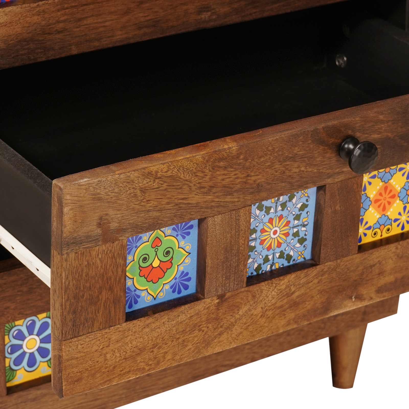 vidaXL Nachtkastje met lade Bruin 50 x 33 x 60 cm Massief Mango Hout