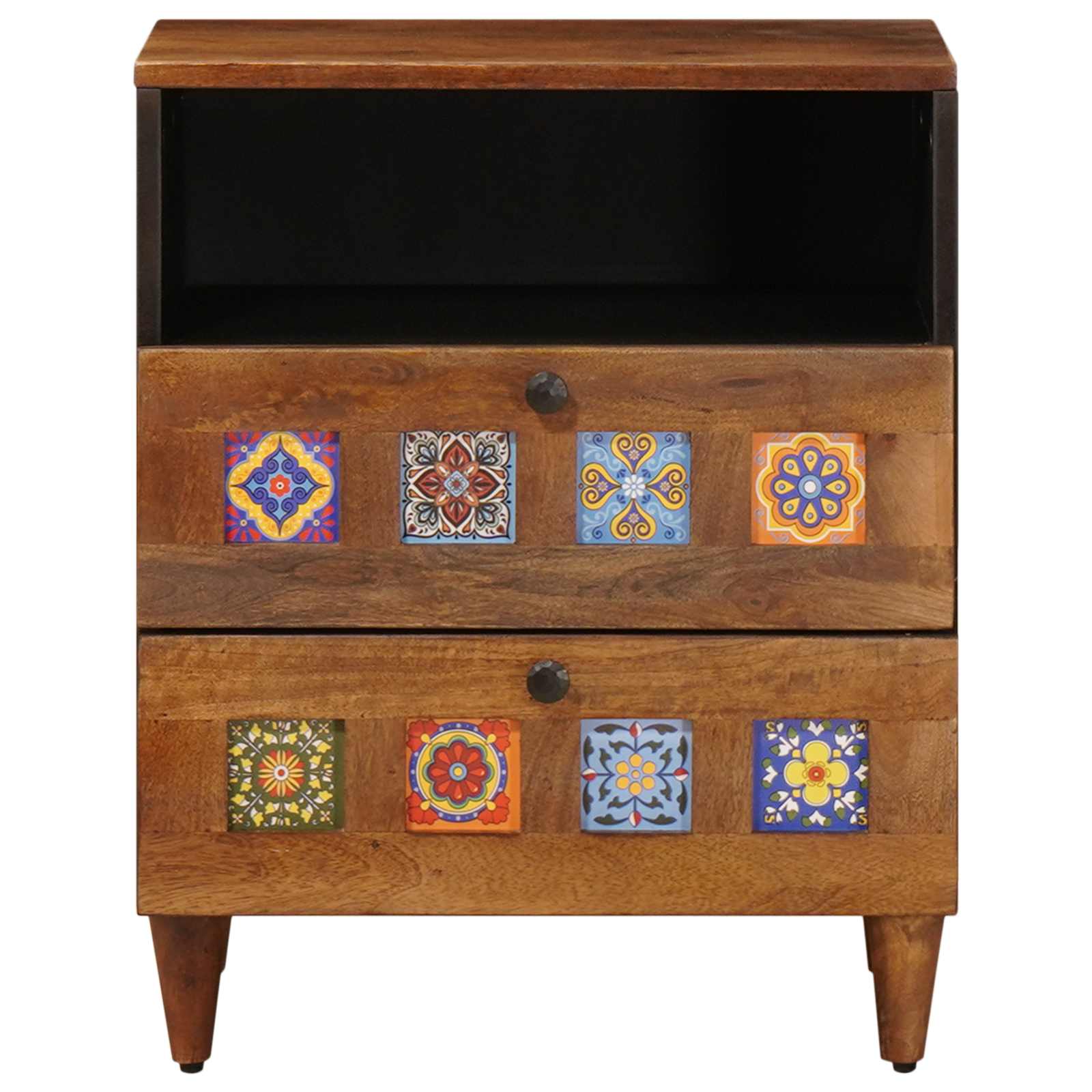 vidaXL Nachtkastje met lade Bruin 50 x 33 x 60 cm Massief Mango Hout
