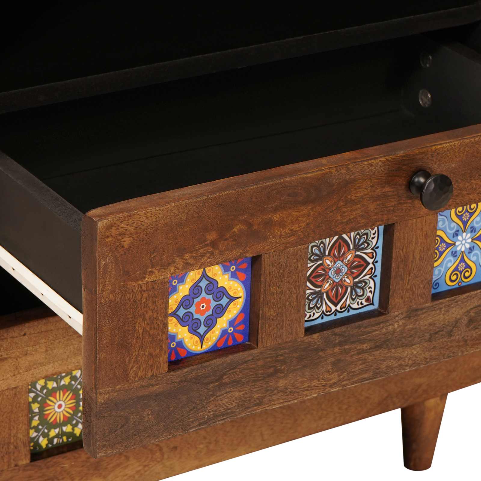 vidaXL Nachtkastje met lade Bruin 50 x 33 x 60 cm Massief Mango Hout