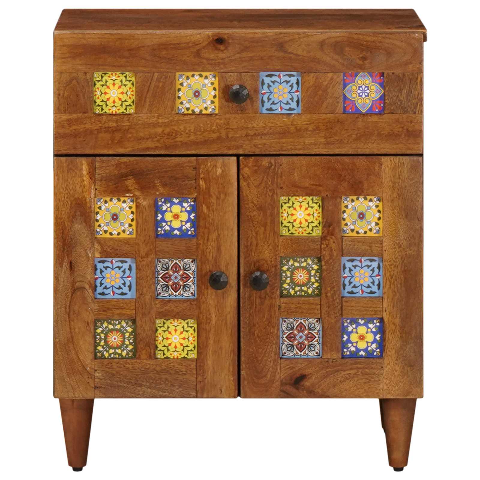 vidaXL Nachtkastje met lade Bruin 50 x 33 x 60 cm Massief Mango Hout