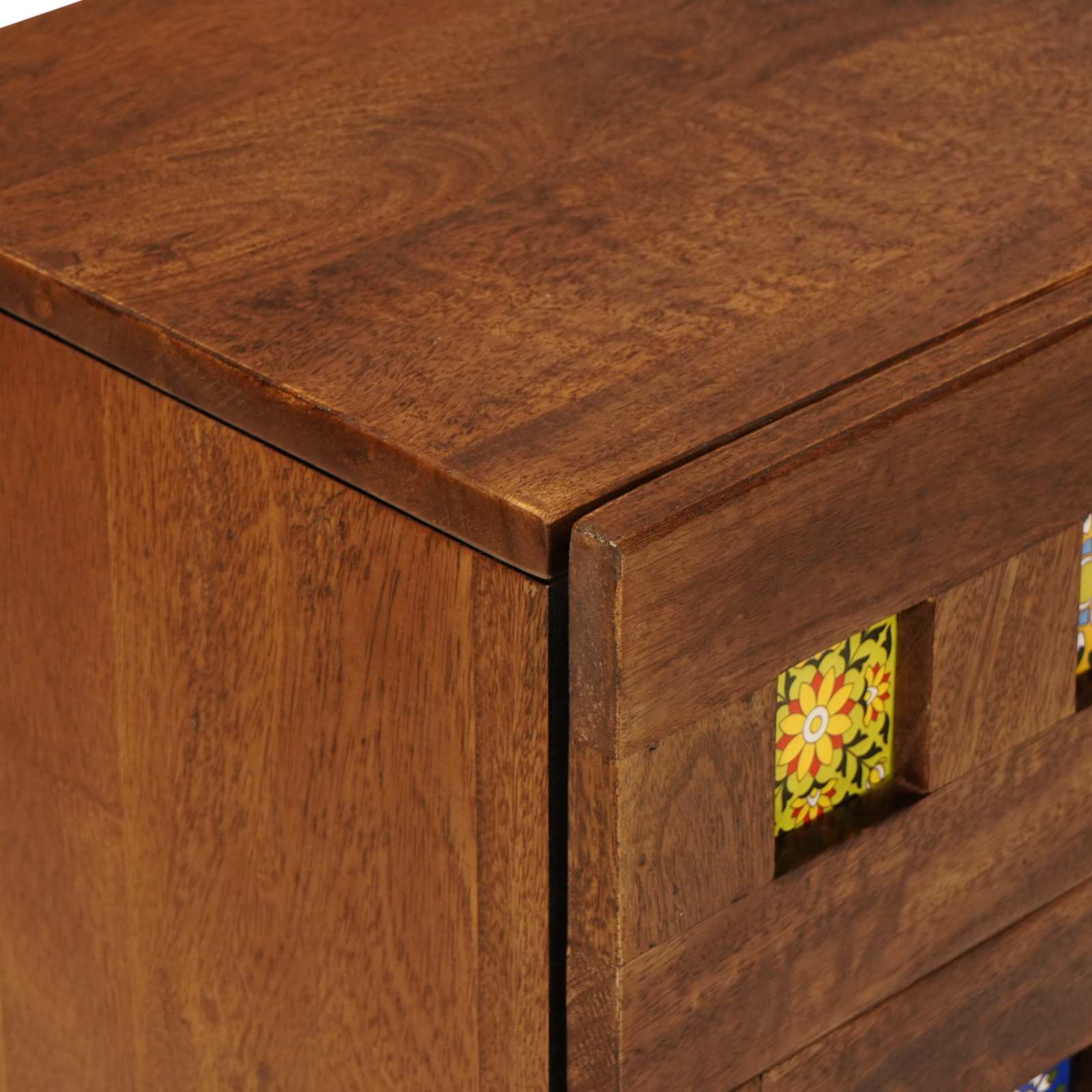 vidaXL Nachtkastje met lade Bruin 50 x 33 x 60 cm Massief Mango Hout