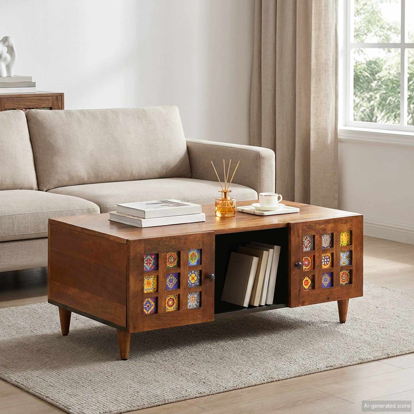vidaXL Salontafel Bruin 100 x 54 x 40 cm Massief Mango Hout