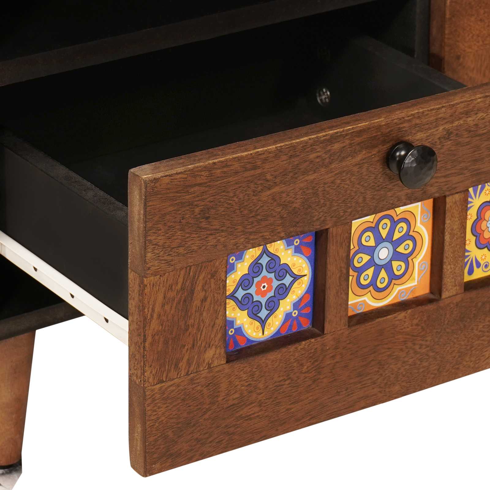 vidaXL Salontafel met lade Bruin 80 x 54 x 40 cm Massief Mango Hout