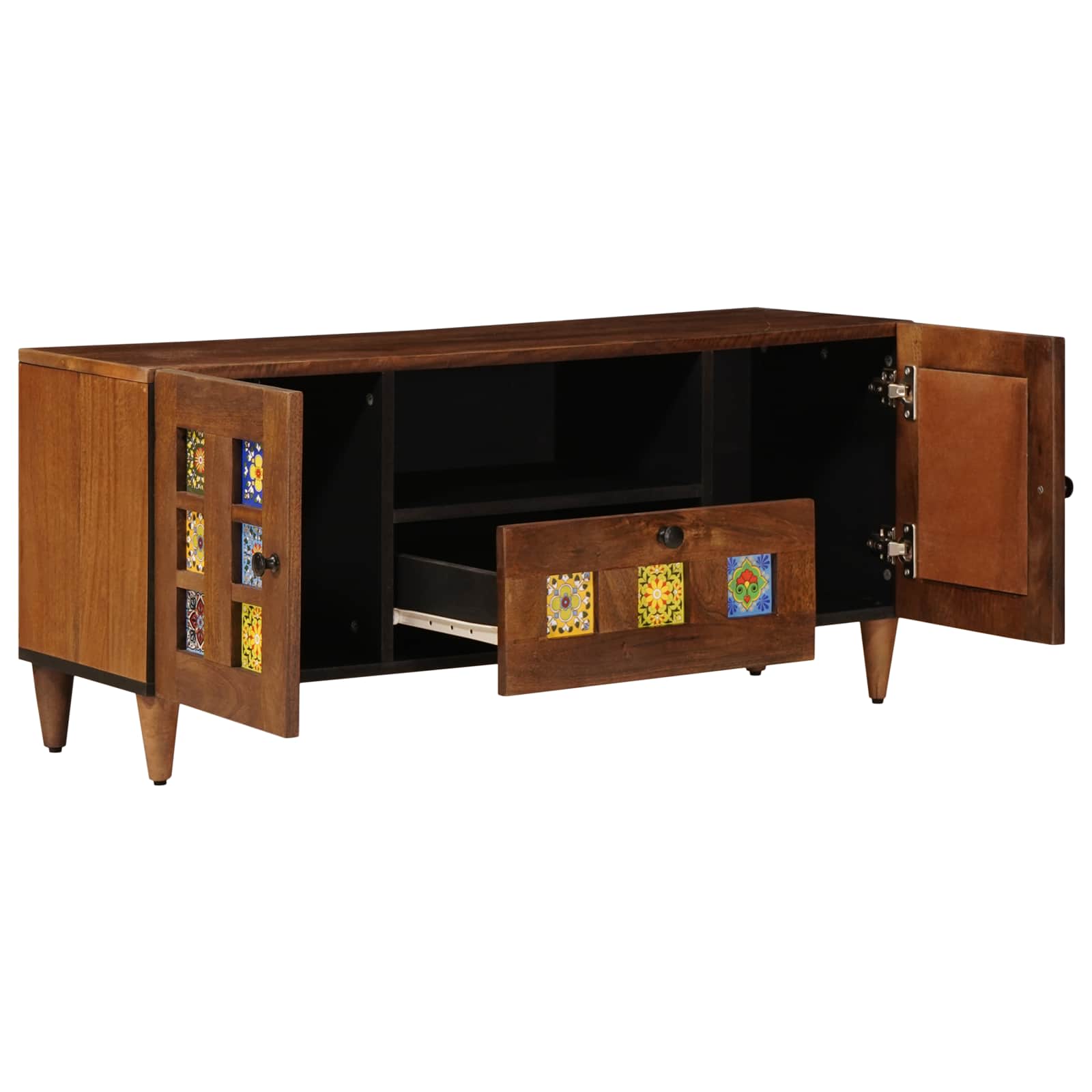 vidaXL TV-kast Walnotenhout 105 x 33,5 x 46 cm Massief Mango Hout