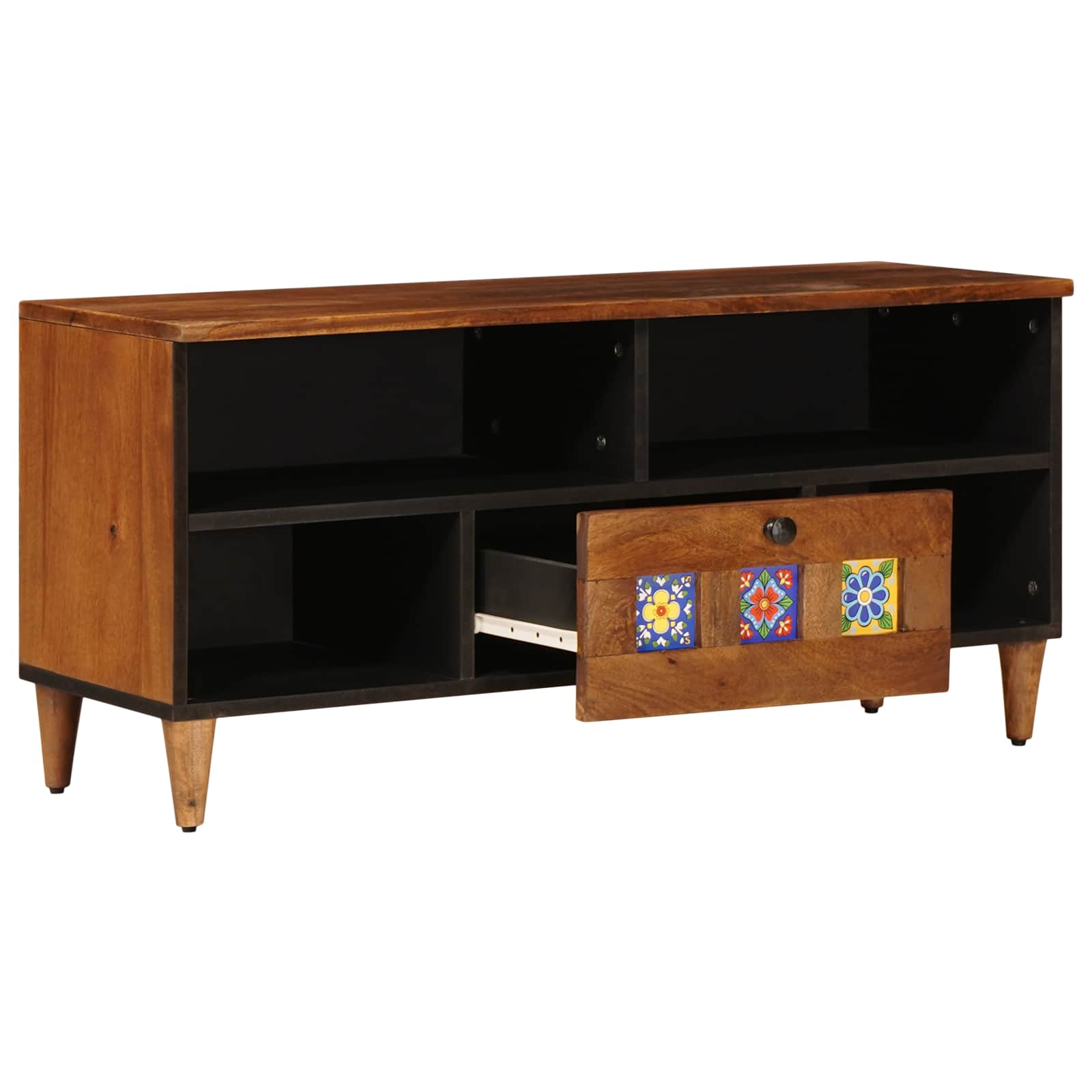 vidaXL TV-kast Walnotenhout 100 x 33,5 x 46 cm Massief Mango Hout