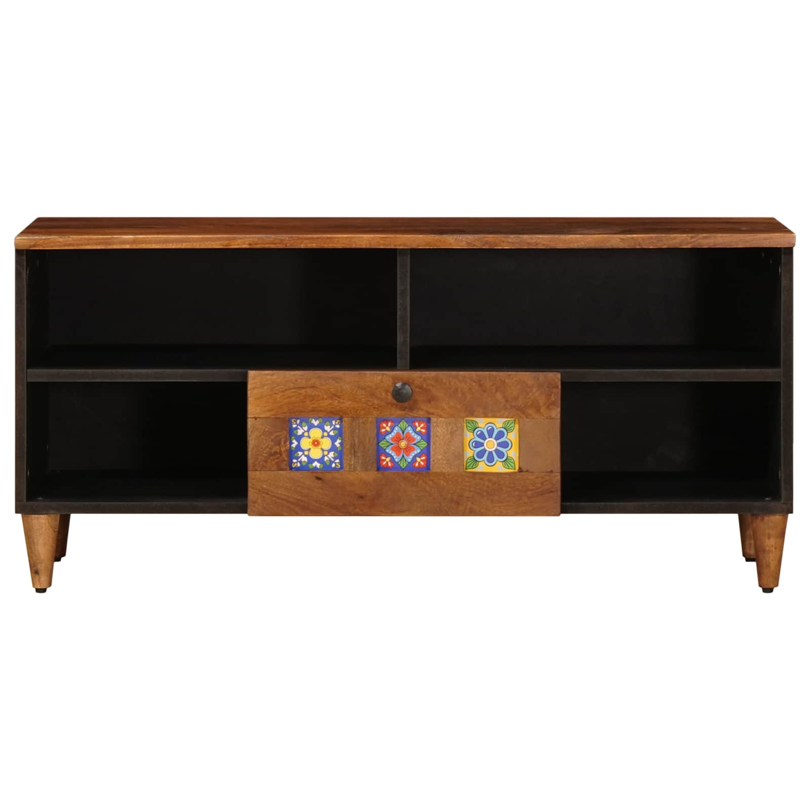 vidaXL TV-kast Walnotenhout 100 x 33,5 x 46 cm Massief Mango Hout