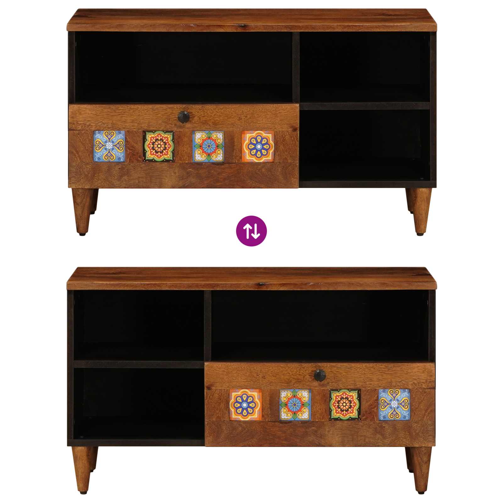 vidaXL TV-kast Walnotenhout 80 x 33,5 x 46 cm Massief Mango Hout