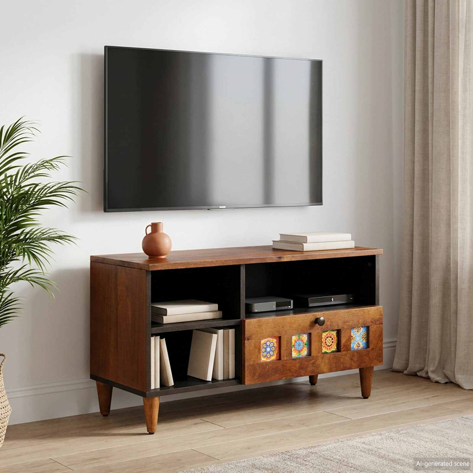 vidaXL TV-kast Walnotenhout 80 x 33,5 x 46 cm Massief Mango Hout