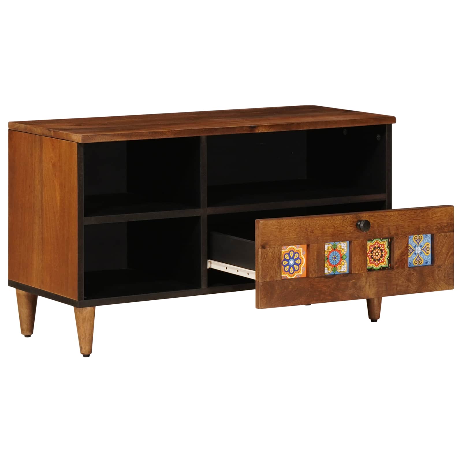 vidaXL TV-kast Walnotenhout 80 x 33,5 x 46 cm Massief Mango Hout