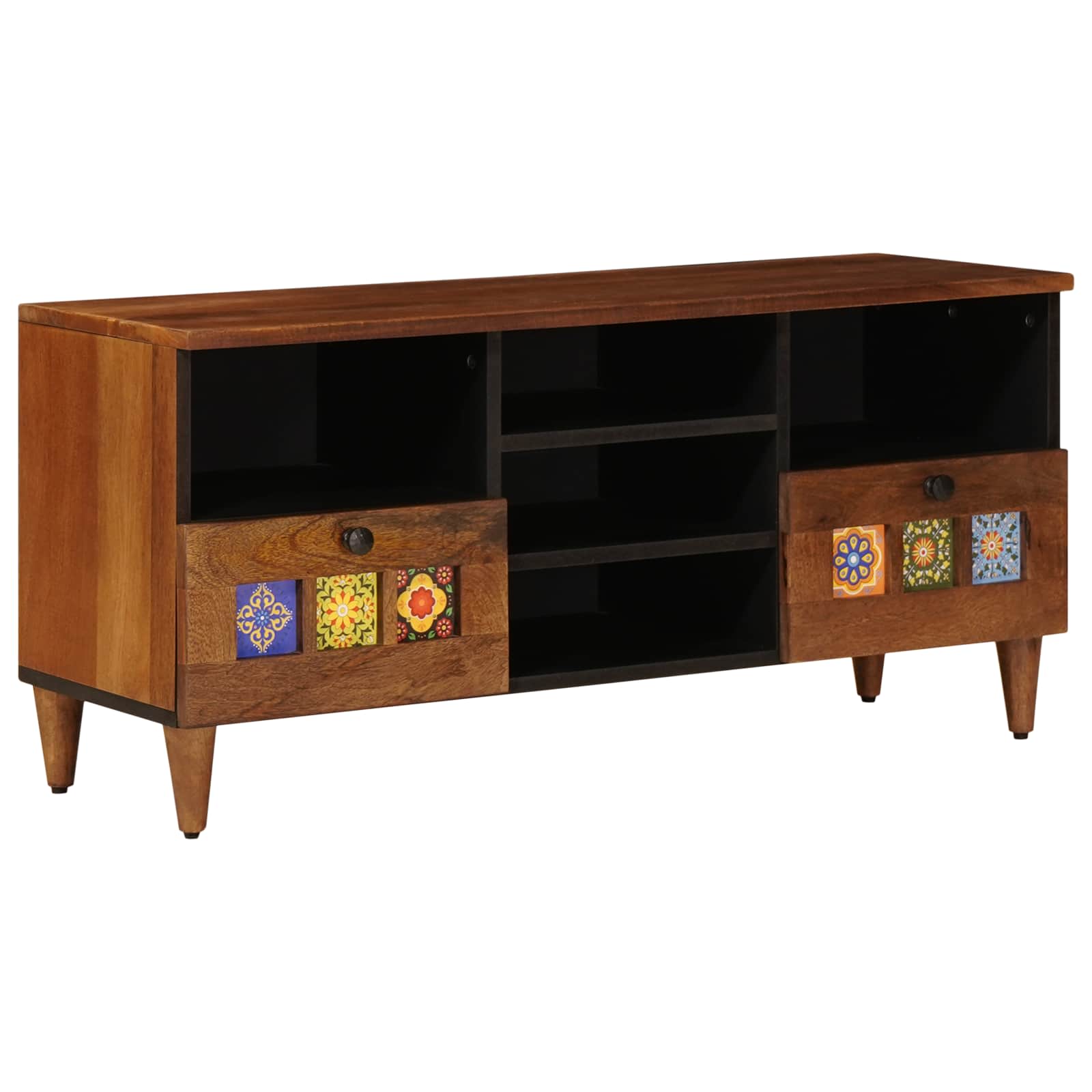 vidaXL TV-kast Walnotenhout 100 x 33,5 x 46 cm Massief Mango Hout