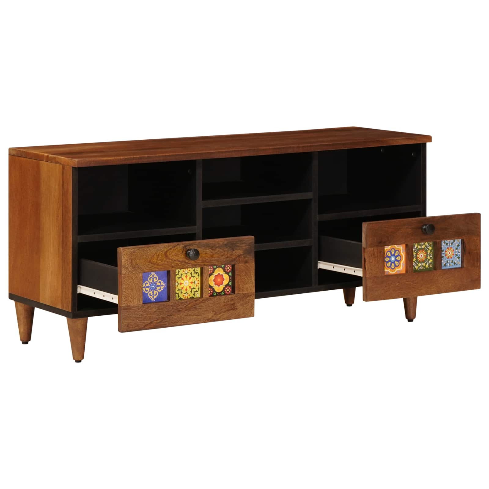 vidaXL TV-kast Walnotenhout 100 x 33,5 x 46 cm Massief Mango Hout