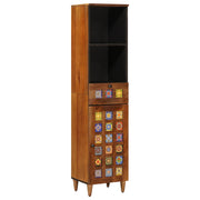 vidaXL Badkamerkast met lade met plank Walnotenhout 38 x 33,5 x 160 cm
