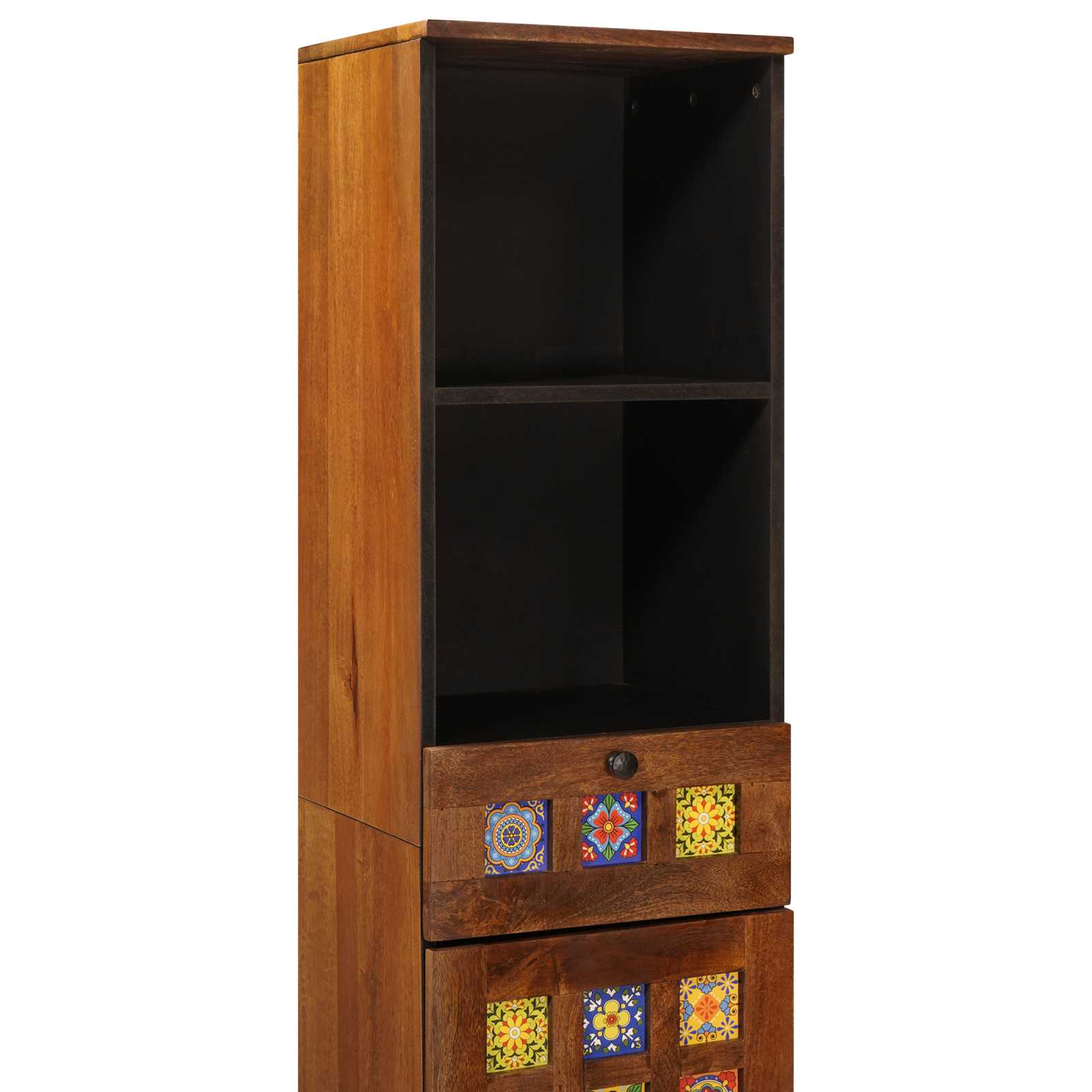 vidaXL Badkamerkast met lade met plank Walnotenhout 38 x 33,5 x 160 cm