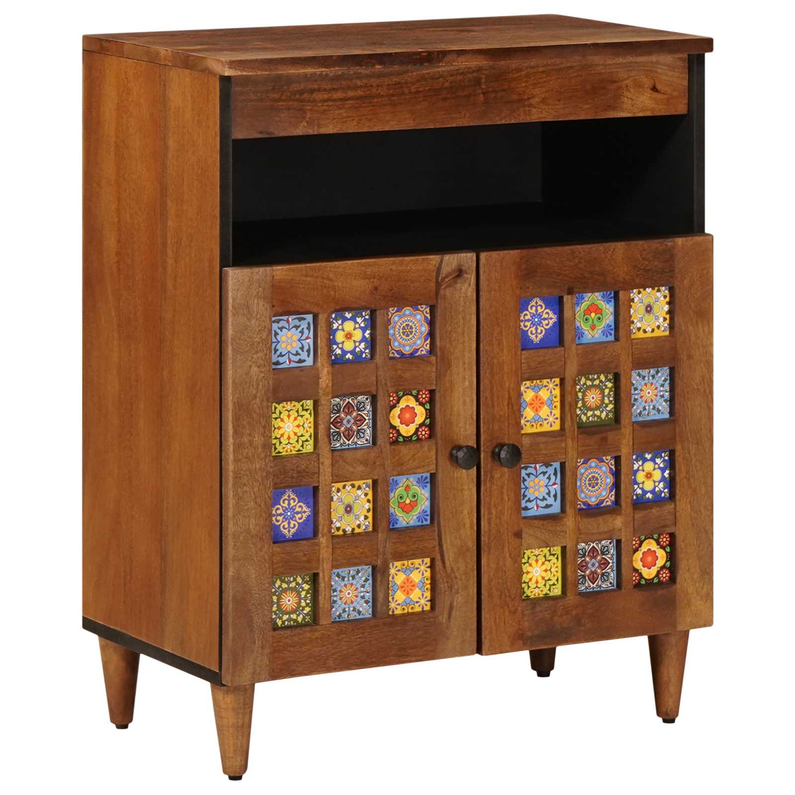 vidaXL Dressoir Walnotenhout 60 x 33,5 x 75 cm Massief Mango Hout