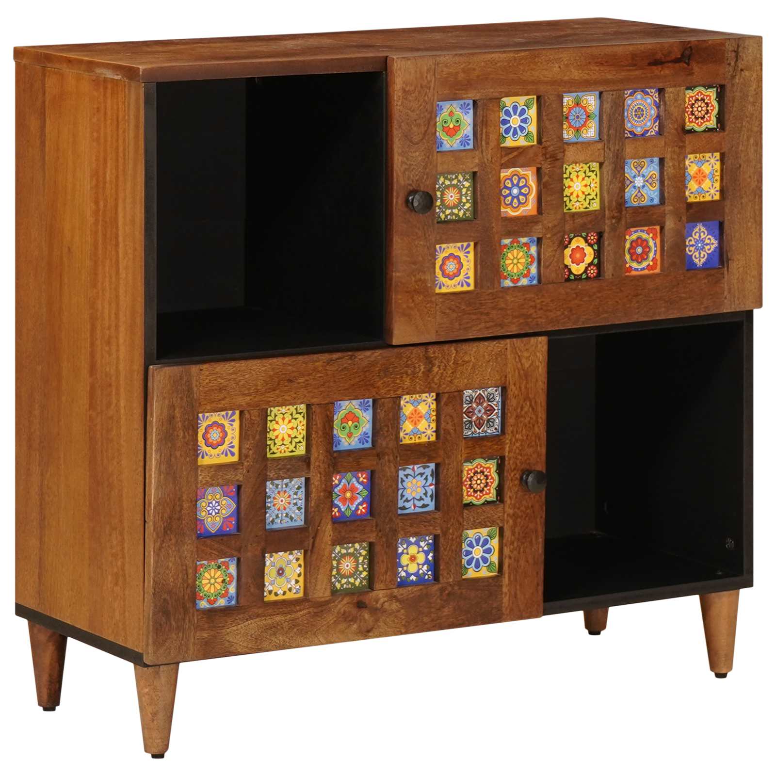vidaXL Dressoir Walnotenhout 80 x 33,5 x 75 cm Massief Mango Hout