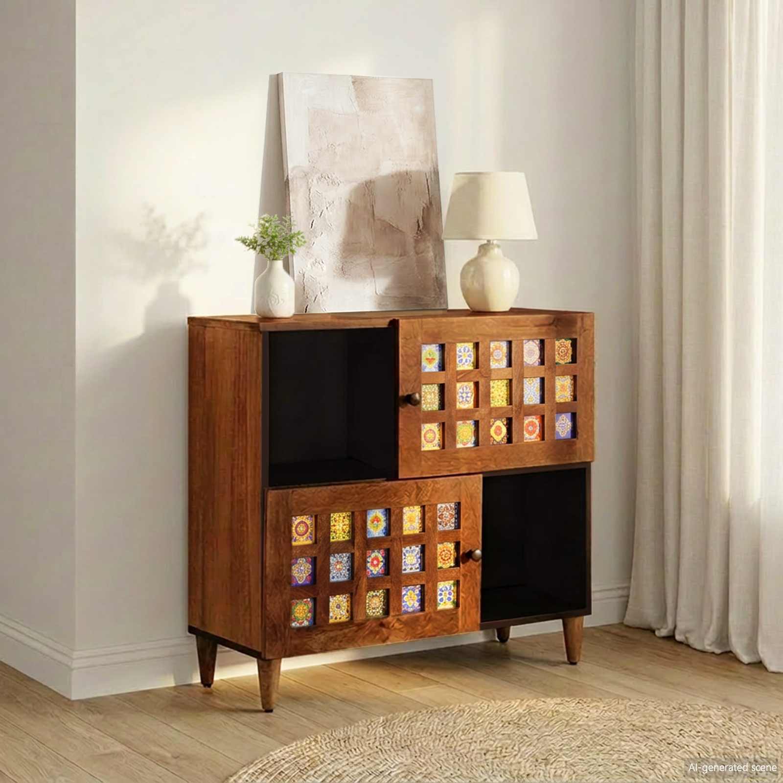 vidaXL Dressoir Walnotenhout 80 x 33,5 x 75 cm Massief Mango Hout